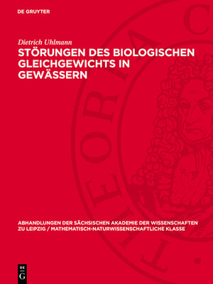 cover image of Störungen des biologischen Gleichgewichts in Gewässern